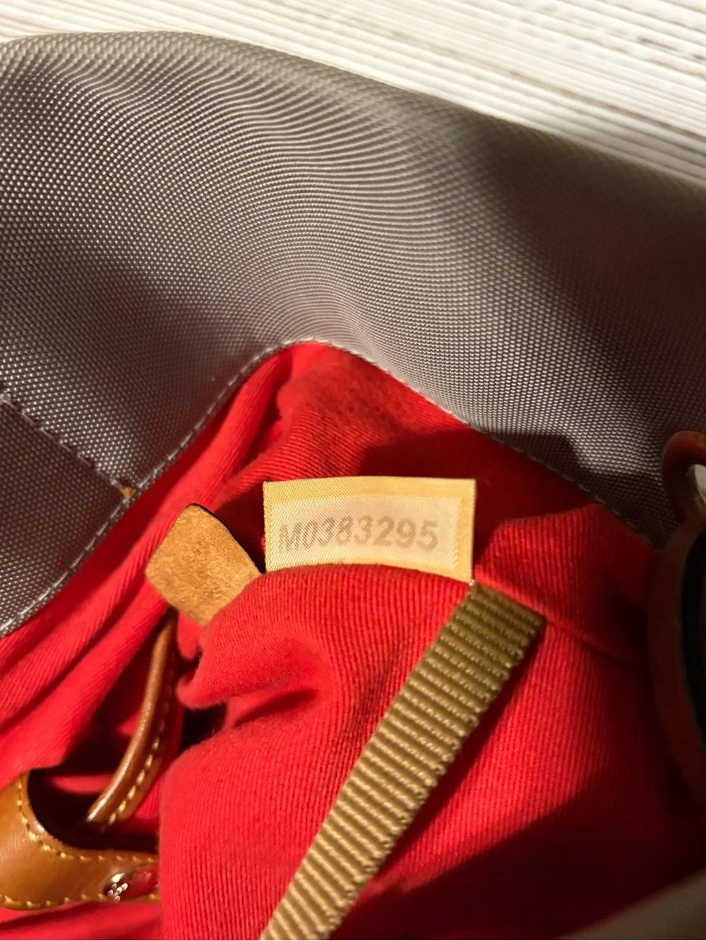 Dooney & Bourke Gray Canvas Tote with Brown Leather Trim